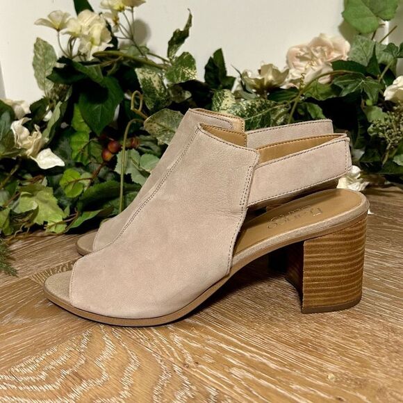 Franco Sarto Helix Slingback Heels Women's Size 10 Tan Suede Open Toe Sandals - Picture 5 of 9